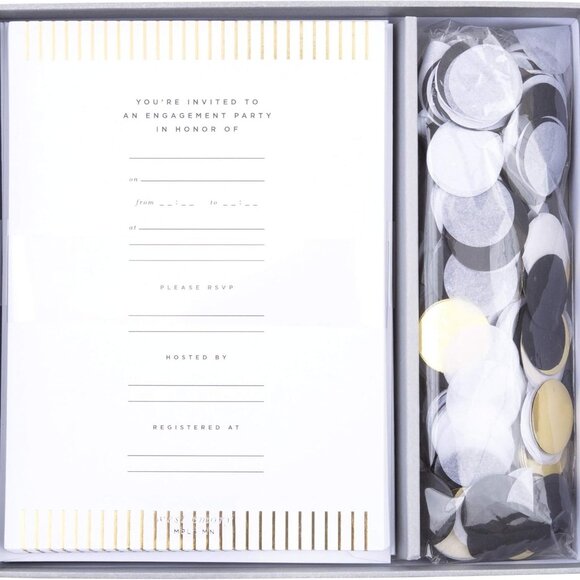 West Emory Estate Collection Gold Bar Engagement Party Invitation Kit + Confetti - Picture 2 of 3